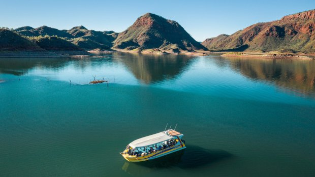 When the Ord River was dammed in 1971, it created Australia's largest manmade lake, Lake Argyle, a vast inland sea twenty times the size of Sydney Harbour