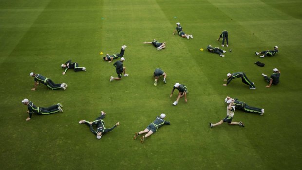 The Australians train at Lord's on Tuesday. 