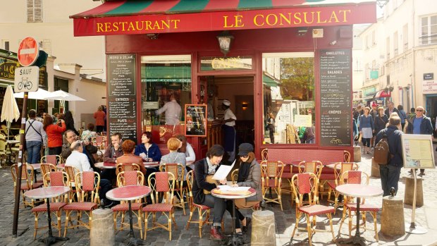 The Montmartre district of Paris, France. 