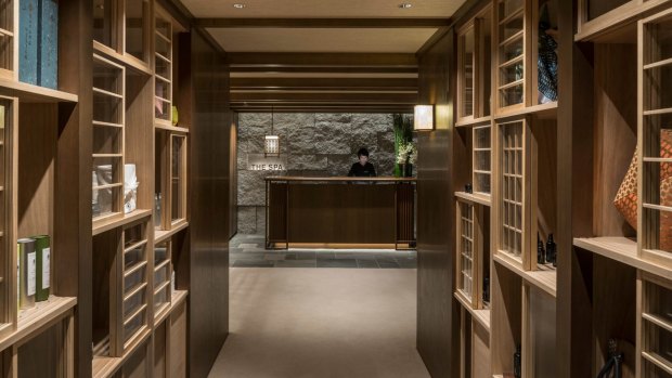 The interior fuses Kyoto's heritage with sleek modern design.