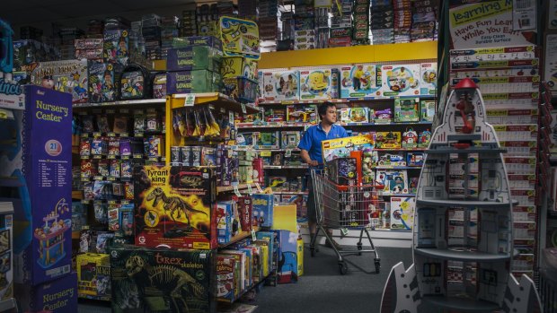 Child's play: Super Toyworld director Geoffrey Morton at  his store in Fyshwick.