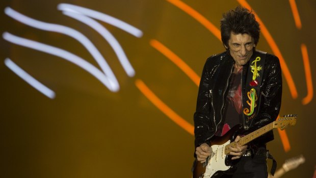 Ron Wood of the Rolling Stones performs at the Maracana Stadium in Rio de Janeiro, Brazil, in February. 