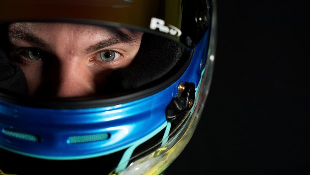 Alex Rullo, driver of the LD Motorsports Holden Commodore VF, during a portrait session at the 2017 Supercars media day.