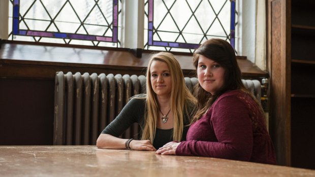Sara Weckhorst, left, and Tessa Farmer, who sued Kansas State University for not investigating rapes they say occurred in off-campus fraternity houses.