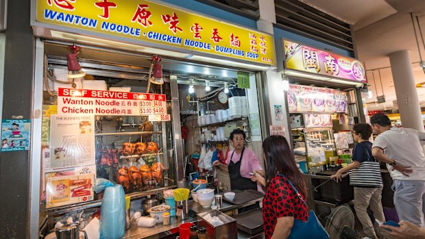 The food court in the Tiong Bahru district of Singapore, where exotic Asian dishes can be found. 