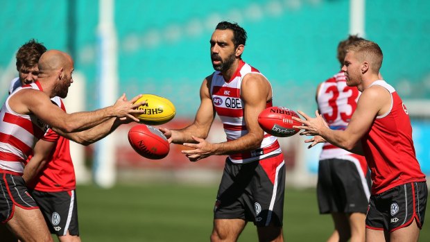 The Swans train during the week.