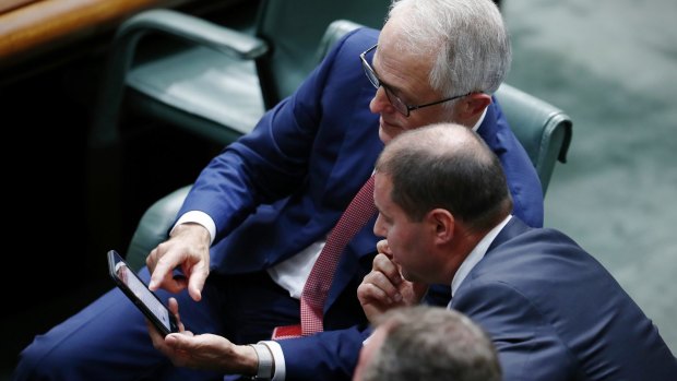 Prime Minister Malcolm Turnbull and Environment and Energy Minister Josh Frydenberg  at Parliament Housein Canberra.