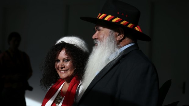 Labor senator Malarndirri McCarthy with colleague Pat Dodson.