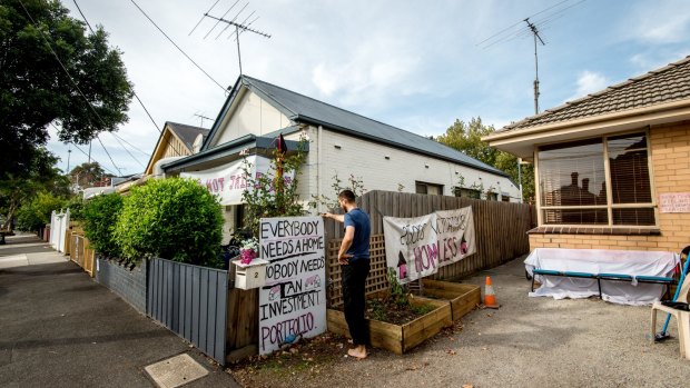 A government-owned house in Collingwood occupied by squatters. 