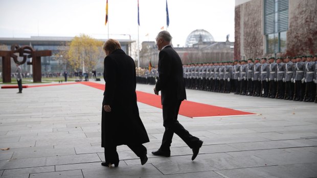 Prime Minister Malcolm Turnbull and German Chancellor Angela Merkel.