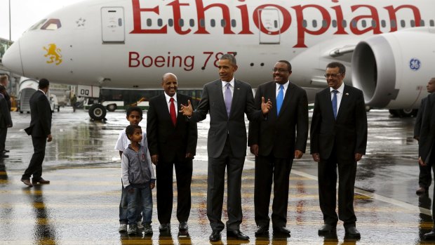 US President Barack Obama leaves Addis Ababa on Tuesday. 