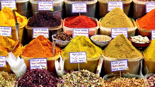 Spice baskets at a market in Istanbul credit: istock
one time use for Traveller only