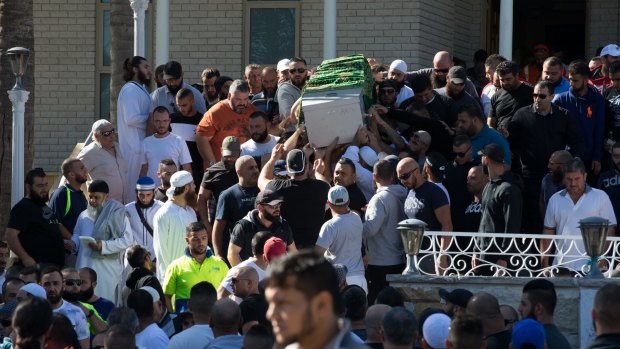 The funeral of Walid "Wally" Ahmad at Lakemba Mosque.