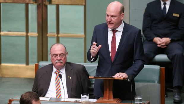 Trent Zimmerman delivers his first speech to the House of Representatives at Parliament House in Canberra.