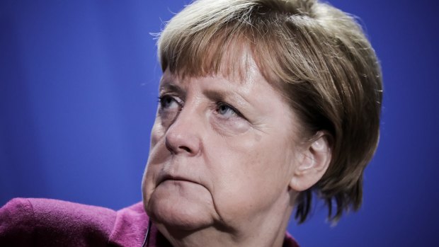 German chancellor Angela Merkel during four-way talks with Russia on Wednesday.
