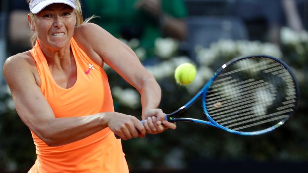 Not having it all her own way this time: Maria Sharapova.