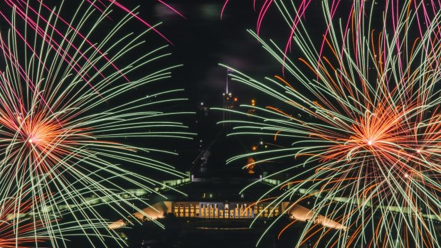 Skyfire 2016 photographed from Mt Ainslie.