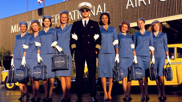 Pan Am's uniforms, as seen in this famous scene from Catch Me If You Can with Leonardo DiCaprio, changed the game for airlines.