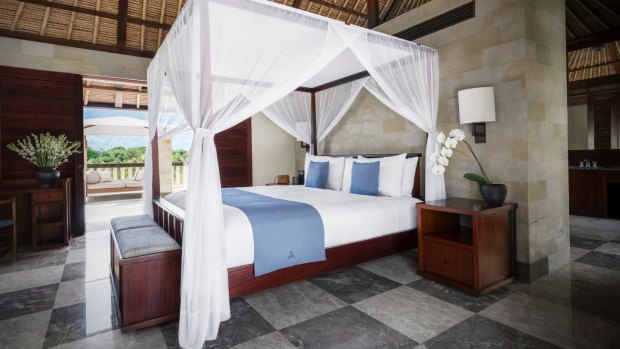 Four-poster beds, pitched ceilings and day beds are a feature of all suites.