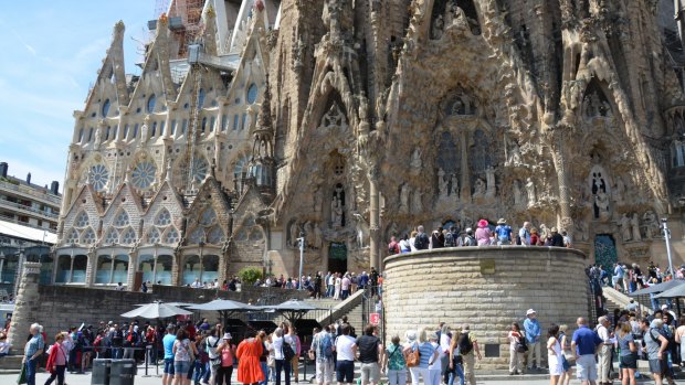 La Sagrada Familia, designed by architect Antonio Gaudi, in Barcelona.