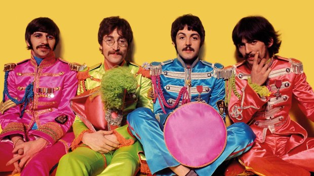 The alternative gatefold sleeve for the Beatles Sgt. Peppers Lonely Hearts Club Band. 