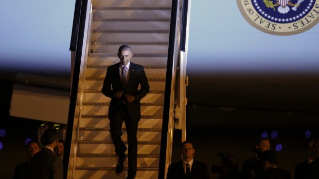 Barack Obama in Madrid, Spain, from Poland, on Saturday, on what is expected to be his last presidential visit to Europe.