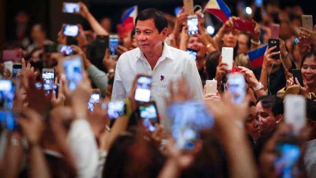 Philippine President Rodrigo Duterte says he looks forward to working with US president elect Donald Trump.