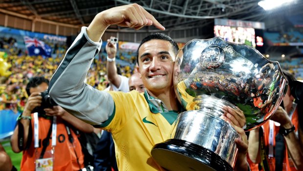 Pointing the way: Socceroos star Tim Cahill is keen to be involved in the World Cup qualifiers.