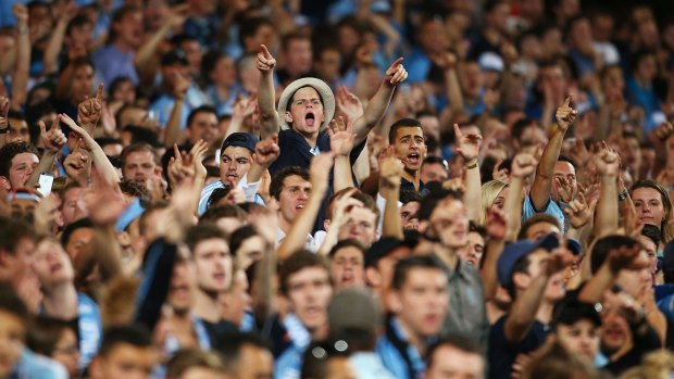 Strong crowds: Sydney FC fans at Allianz Stadium.