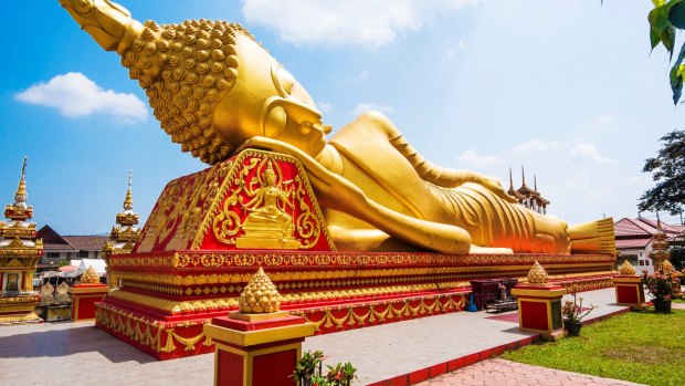 Reclining Buddha at Wat Pha That Luang.