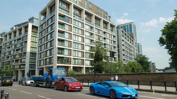 General view of apartments in the Kensington Row development, in Kensington, west London.