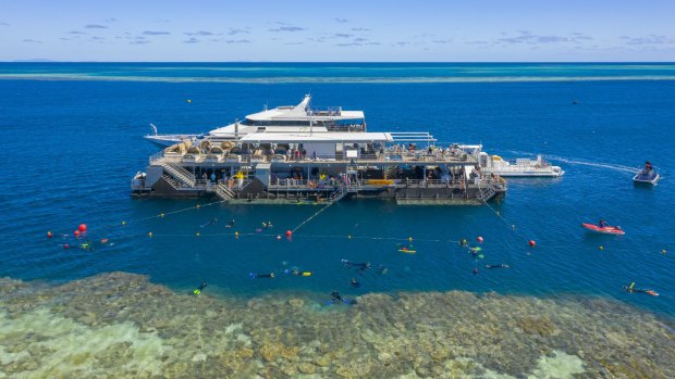 Reefworld, Cruise Whitsunday's pontoon on the Great Barrier Reef.