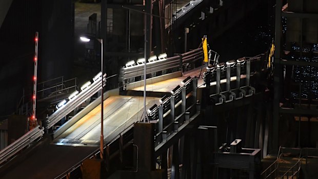 The truck-loading ramp at the Inter-island Ferry wharf in Wellington was damaged in the quake.