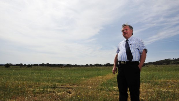 Village Building Company managing director Bob Winnel on his development site at Tralee, NSW, in 2012. He argues the ACT Government is neglecting those who should be able to buy a modest home.