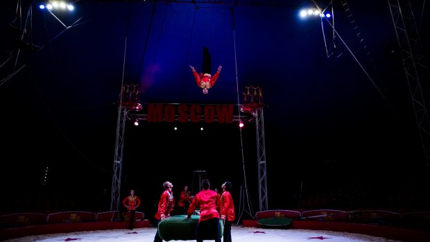 One of the acrobatic acts in The Great Moscow Circus.
