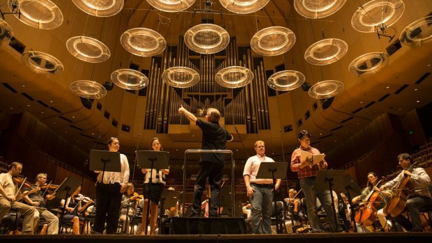 David Robertson rehearses Beethoven's Missa Solemnis with the Sydney Symphony Orchestra at the Sydney Opera House.