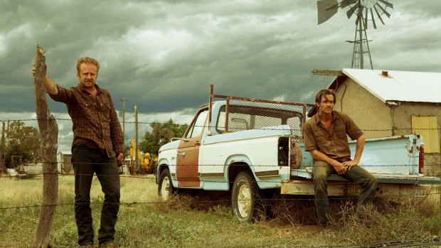 Texan brothers Toby (Chris Pine) and Tanner (Ben Foster) decide to rob the branches of the bank threatening to foreclose on their family land in <i>Hell or High Water</i>.