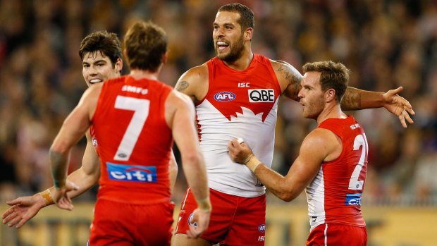 Go-to man: Lance Franklin is the Swans' primary forward target and form suggests there's nothing wrong with that.