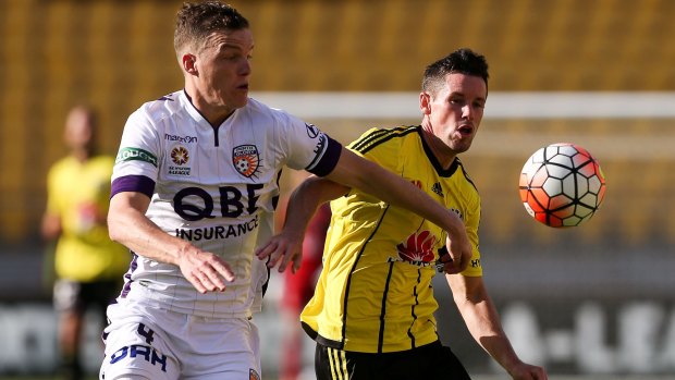 Playing smart: Glory defender Shane Lowry is an 'old-school' centre-half who does the basics well.
