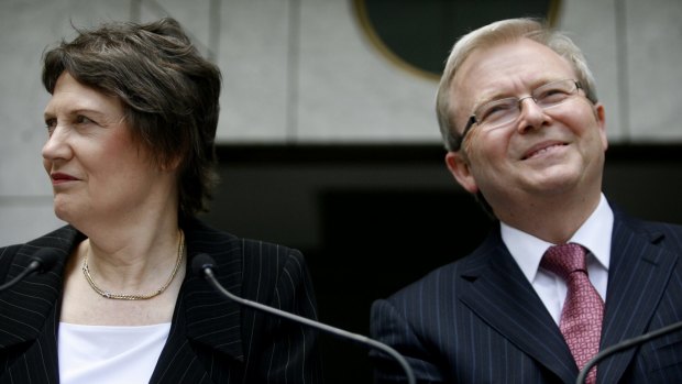 Helen Clark and Kevin Rudd in 2008.