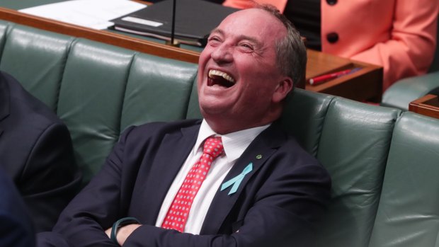 Deputy Prime Minister Barnaby Joyce listens to Prime Minister Malcolm Turnbull during question time on Wednesday.