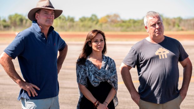 David Oldfield, left, doesn't take the news too well. He's with Natalie Imbruglia and Ian 'Dicko' Dickson.