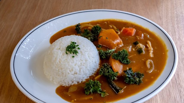 Curry and rice – soupy, gloopy and good.