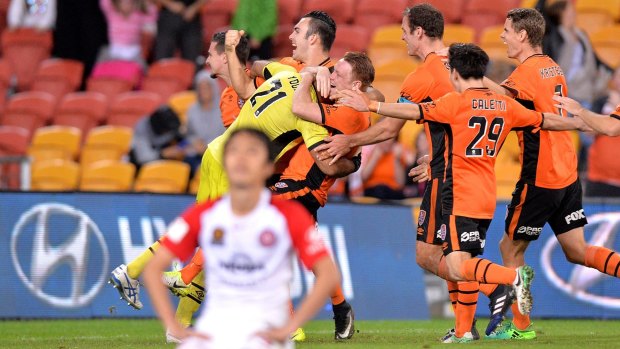 Finest margin: The Western Sydney Wanderers were eliminated from the A-League finals in a penalty shootout against the Brisbane Roar.