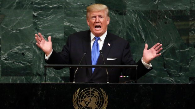 US President Donald Trump fires insults at Kim Jong-un at the 72nd session of the United Nations General Assembly.