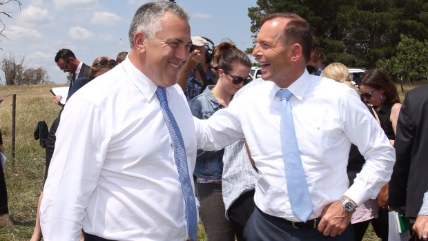 Welded on: Joe Hockey and Tony Abbott.