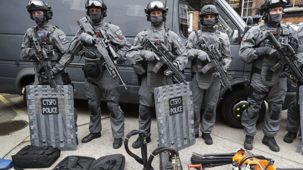 London's police counter terrorism officers with some of their new equipment.