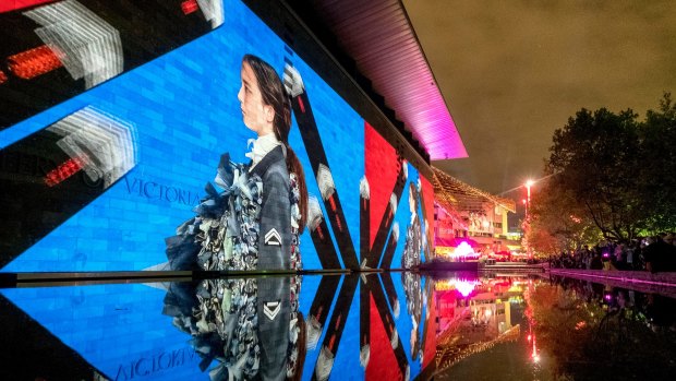 The National Gallery of Victoria's Viktor & Rolf projections were essentially a billboard for the exhibition inside.