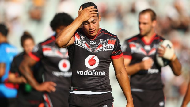 Tough initiation: Roger Tuivasa-Sheck suffered a loss in his first match as a Warrior.