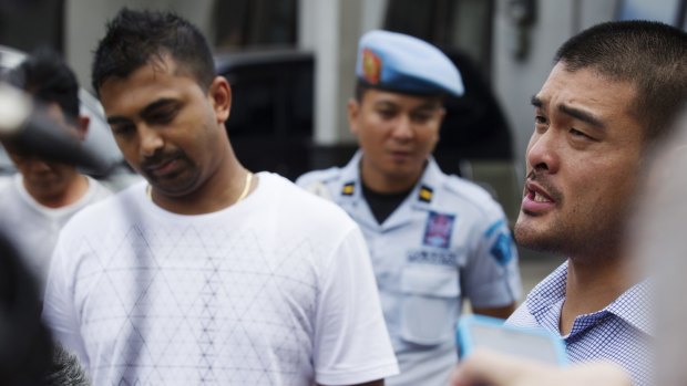 Michael Chan and Chinthu Sukumaran attend a press conference after talking to their brothers Andrew and Myuran who face the firing squad.